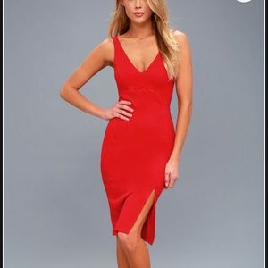 Lulus Iconic Moment Bodycon Midi Dress